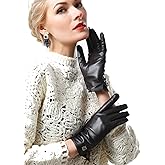 NappaNovum Women's Italian Leather Gloves Lambskin Winter Comfort Gloves (Touchscreen or Non-Touchscreen)