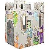 Easy Playhouse Haunted Castle - Kids Art & Craft for Indoor & Outdoor Fun, Color, Draw, Doodle on Halloween Friends– Decorate & Personalize a Cardboard Fort, 32" X 32" X 43. 5"