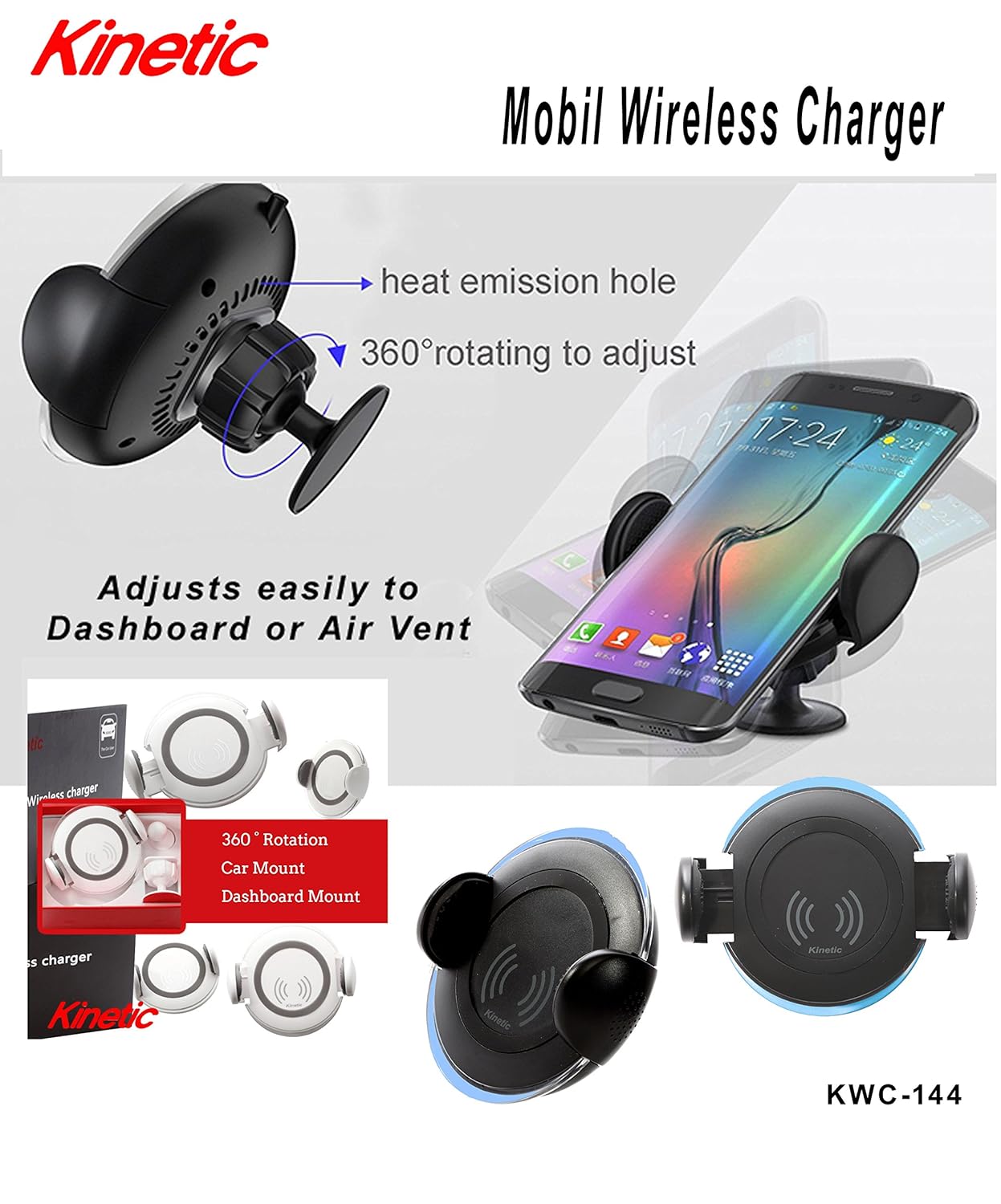 手数料安い Kineticブランドワイヤレス車充電器充電パッド Kwc 144 B079ks5qct ブラック 最安 Flysafair Rawmedia Co Za