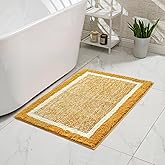 CozeCube Bath mats for Bathroom Non Slip, Fluffy Absorbent Microfiber Bath mat Washable, Aesthetic Bathroom Rugs, Small Harvest Gold Bath mat, Harvest Gold, 24" x 16"