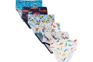 Slenily Little Boys Sharks Briefs Toddler Kids Truck Cars Underwear Soft Cotton Airplane Undies (Pack of 6)