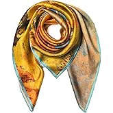 SHIROUYU 100% Pure Mulberry Silk Scarf 35" Large Square Lightweight Headscarf –Women’s Hair Wraps The shawl-With Gift Packed