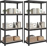 SONGMICS Set of 2 Shelving Units 40x80x160 cm 520 kg Load Greige/Black