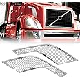 TORQUE Replament Chrome Side Hood Air Intake Grill Grille for 2003-2017 Volvo VNL Semi Trucks Driver Left Side LHD Passenger Right Side RHD (TR018-L, TR018-R)