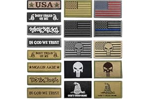 WZT Bundle 18 Pieces American Flag Patch Thin Blue Line USA Flag United States Morale Military Patches Set for Caps,Bags,Backpacks,Tactical Vest,Military Uniforms