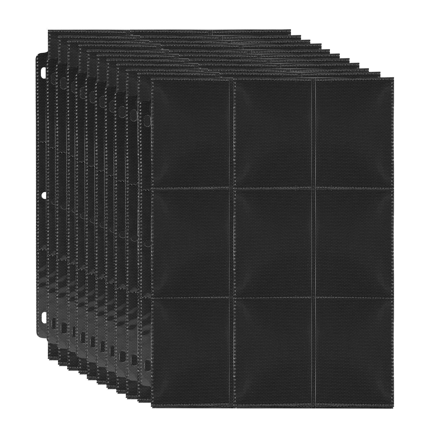 Photo 1 of 1080 Pockets Baseball Card Sleeves, JIQEZNL Premium 9 Pocket Card Sleeves Binder Sheets for 3 Ring Binder, Double Side Trading Card Protector Pages for Pokemon, Yugioh, Sport, Football Card Collector