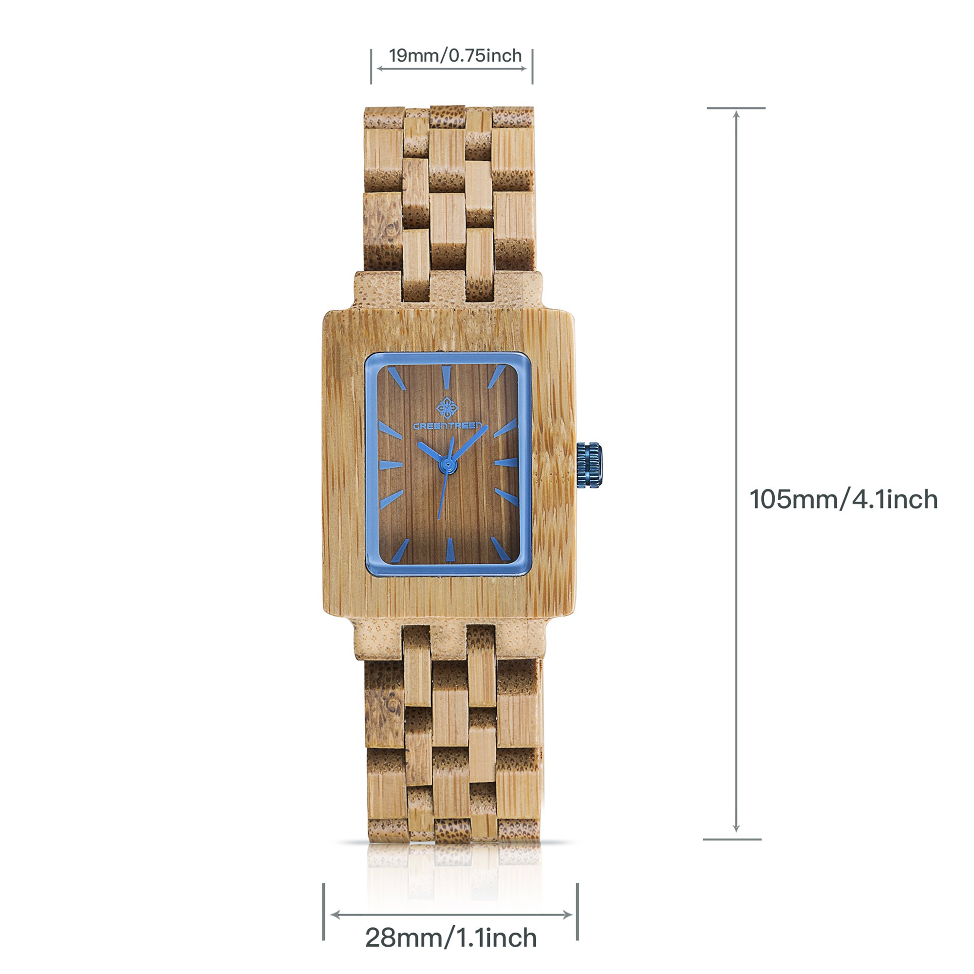 Amexi - Orologio da donna in legno di ciliegio e bambù, colore: marrone