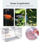 IRYNA Fish Breeding Box with Suction Cups 26x15x15cm Large Hatchery Net view 7