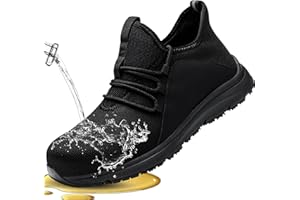 TEYTAP Non Slip Waterproof Steel Toe Shoes for Men Women Slip Resistant Puncture Proof Lightweight Comfortable Indestructible Work Safety Shoes Construction Restaurant Kitchen Food Service Sneakers