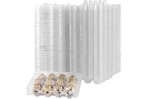 MANCHAP 150 Pack 12 Grids Plastic Quail Egg Carton Bulk, Clear Holders, Small Trays Stackable Storage Dispenser Case for Pigeon Eggs