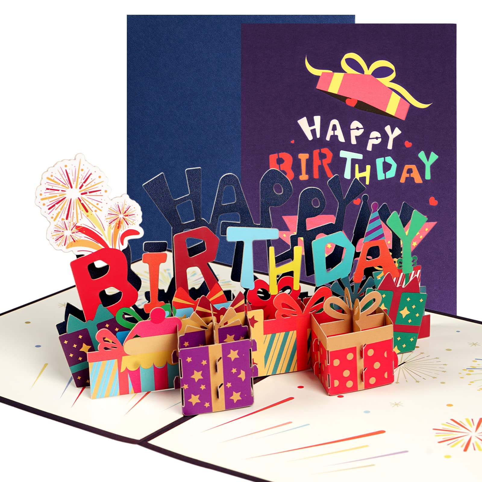 Gelasgo Happy Birthday Pop Up Cards,3D Handmade Pop-Up Cards Happy Anniversary Card Father's Day Card For Dad, Husband, Grandpa (Happy Birthday)