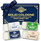 THEMANCODE Solid Cologne for Men, Mens Cologne Gift Set, 4 Pack | Stocking Stuffers for Men, Solid Perfume with Sandalwood, Vetiver, Cedarwood, Clary Sage Scents, Christams Gifts for Men