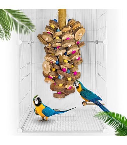 Impeckable Bird Toys 2313 Single Natural Block Tower - Wooden Chew Toy For Parrots, Cockatiels, Conures