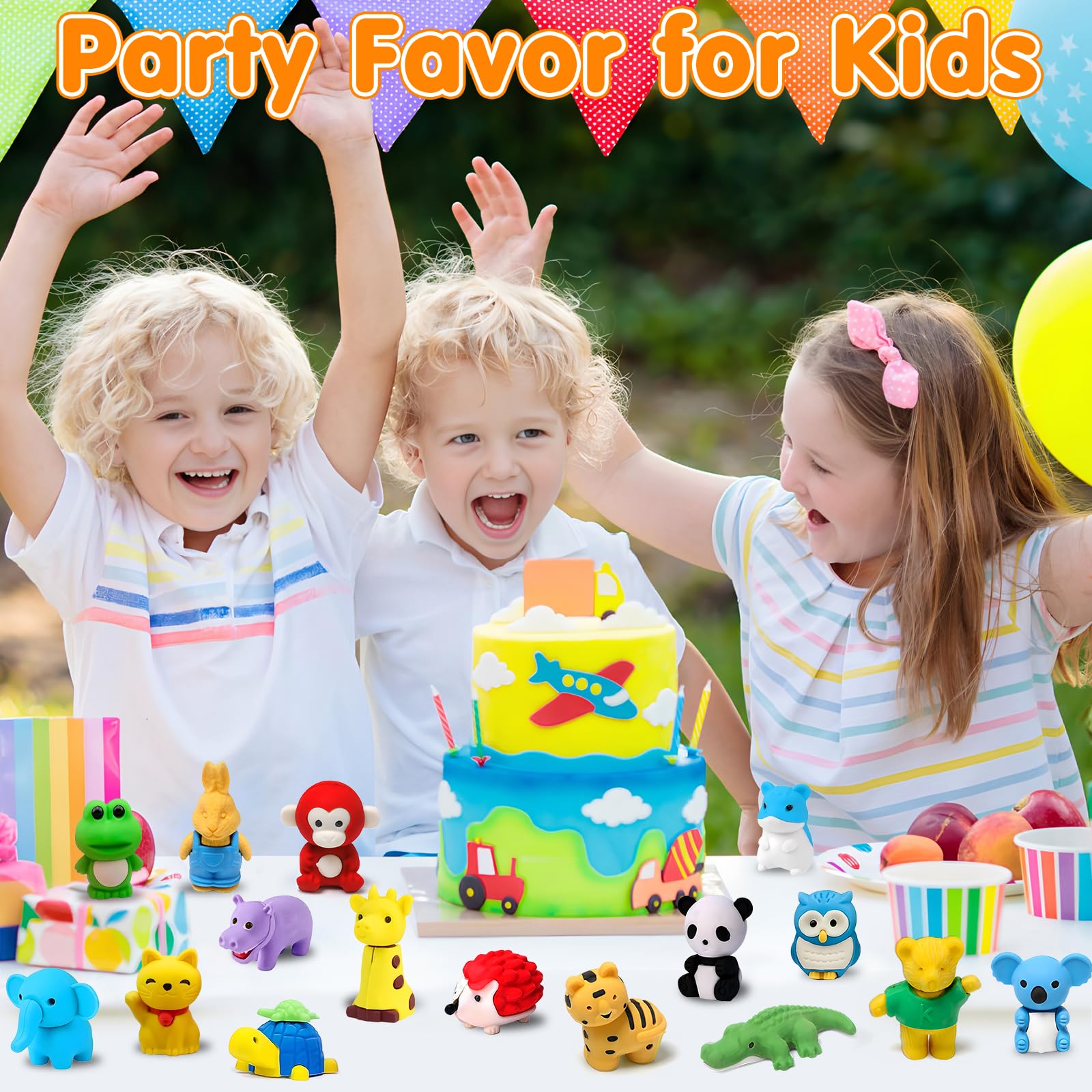 16 Pack Animal 3D Erasers Desk Pets for Kids Pencil Erasers Bulk Gifts for Classroom Prizes,Game Reward,Treasure Box,Goodie Bag Stuffers,Pinata Filler,Party Favors,Puzzle Mini Toys School Supplies