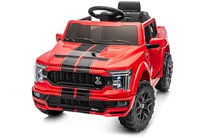 Hikiddo Licensed Ford Shelby F-150 Kids Ride on Car Truck, 12V Toddler Electric Car for Kids Ages 3-6 w/Remote Control - Red
