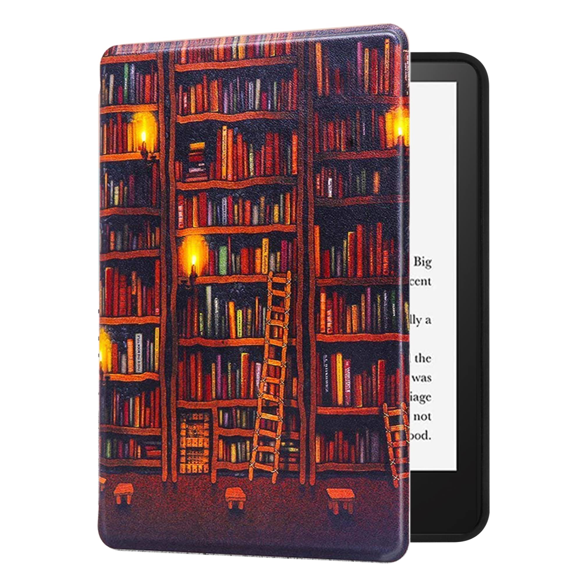 HUASIRU Case for All-new Kindle (11th Gen - 2022 Release Only, Model NO C2V2L3) Cover with Auto Wake/Sleep — will not fit Kindle Paperwhite or Kindle Oasis, Library