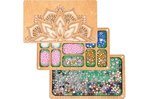 ZJRDYYK Wooden Seed Beads Sorting Tray with Magnetic Lid, Seed Bead Containers Organizer Storage for Storages Trays Crafts Be