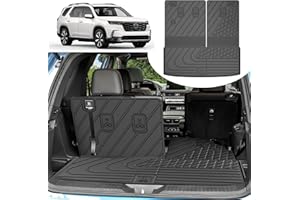TTX LIGHTING Cargo Liner & Backrest Mat Fit for Honda Pilot 2023 2024 2025: Cargo Mat with Backrest Mat Behind 3rd Row Back Seat Protector - All Weather Protection Trunk Mat with Back Seat Cover Pilot Accessories