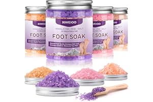 XIWEIOO Tea Tree Oil Foot Soak Stubborn Foot Odor, Athletes Lavender Foot Soak with Pure Epsom Salt Soak Pedicure Salt Athletes Foot & Stubborn Foot Bath Salt Softens Calluses & Soothes Foot Care spa…
