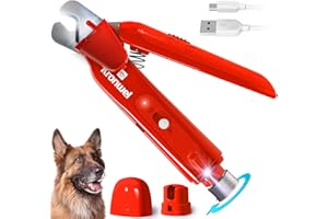 KRONWEL 2-in-1 Rechargeable Dog Nail Grinder & Dog Nail Clippers, Dog Nail Trimmers for Large Dogs, Pet Nail Grinder for Dogs, Electric Dog Nail Trimmer for Medium Dogs, Toenail & Small Dog Nail Clipper
