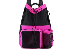 Lohol Mesh Drawstring Backpack with Shoe Bag, Swimming String Sack with Handle for Sports Gym Yoga Beach Travel