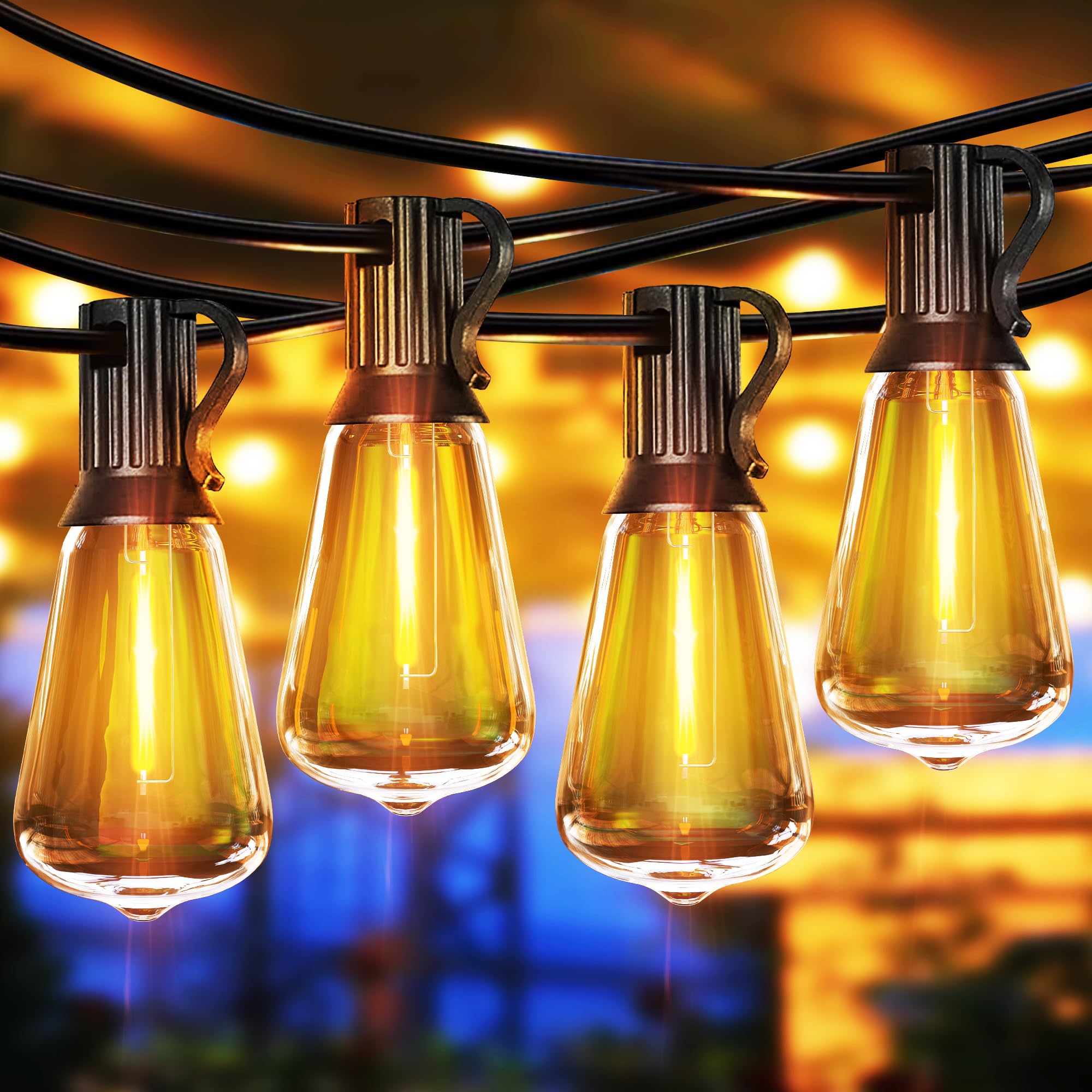 PARTPHONER LED Outdoor String Lights, 180FT Patio
