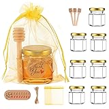 GIVAMEIHF 1.5 oz Mini Glass Honey Jars Party