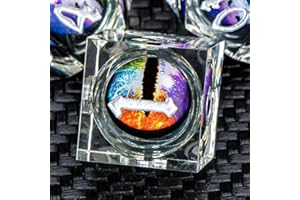 KERWELLSI Beholder Eye DND Dice Set for Dungeons and Dragons, Float Liquid Core Resin Sharp Edge D&D Dice with Gift Box, Rainbow Polyhedral Magic Gathering Role Playing Game Dice D20 D12 D10 D8 D6 D4