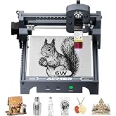 ACMER S1 Laser Engraver Machine, 6000mW Lazer Cutter for Wood and Acrylic | 0.04mm Fine Laser Spot, 130 x 130mm Working Area, Compact Desktop Design, Detailed Results for DIY Crafts and Small Projects