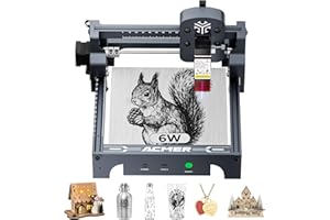 ACMER S1 Laser Engraver 6000mW, Compact Desktop Engraving & Cutting Machine for DIY Crafts, Small Business & Makers, 130×130mm Work Area, 0.04mm Detail Engraving for Wood, Acrylic, Metal