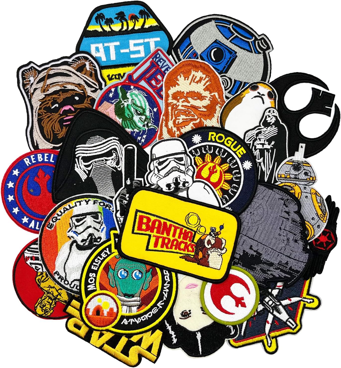 Mixed Media - 23 Pieces Movie TV Series Embroidered Iron On Patches for Jackets Backpacks Jeans