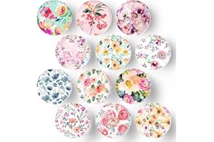 12Pcs Glass Fridge Magnets, Strong Magnetic Refrigerator Magnet Fridge Sticker Cute Refrigerator Magnets for Kitchen Office W