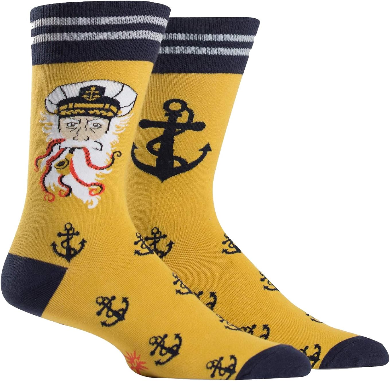 thumbnail image 2 of Cadogan Captain Woven Design Men’s Socks – Black, UK 5-12, Mid Calf (X6S025) 2 of 5