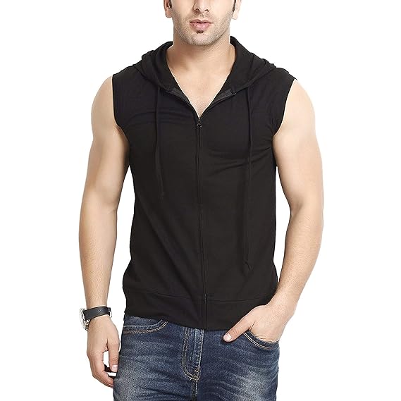 sleeveless t shirt with cap