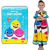 Franco Kids Bedding Super Soft Micro Raschel Throw, 46 in x 60 in, Baby Shark