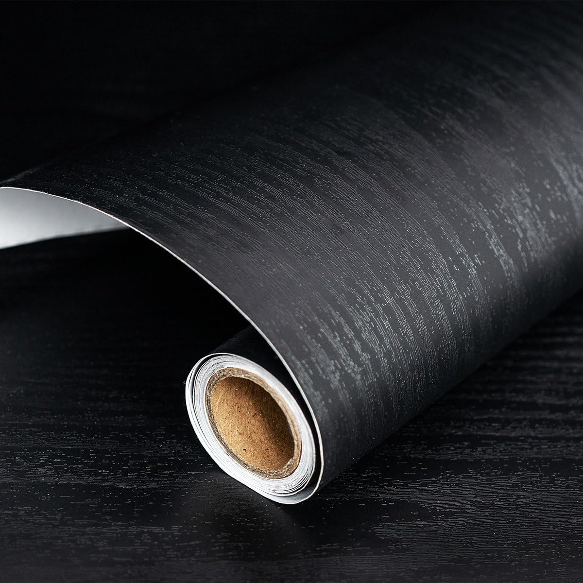 Abyssaly Black Wood Contact Paper 17.71" X 196" Peel Stick Countertops