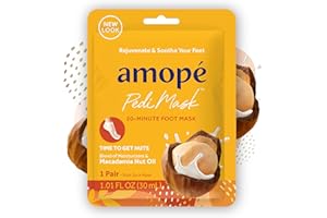 AMOPE Amopé Pedi Mask 20-Minute Foot Mask, Intensely Moisturizing Socks, Self-Care, Time to Get Nuts with Macadamia Nut Oil, Urea & Vitamin Complex for Long Lasting Hydration, 3 pair (Packaging May Vary)