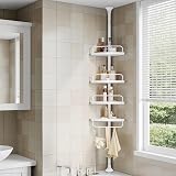 SONGMICS Shower Corner Shelf 4-Tier 85-305 cm Adjustable White BCB001A view 2