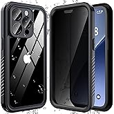 ANTSHARE for iPhone 14 Pro Case, with [Built-in Privacy Screen Protector] [IP 68 Waterproof], Anti-Peeping Adsorption Full Body Double Protective Case for iPhone 14 Pro, Black