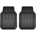 Armor All 2-Piece Deep-Tray Floor Mats, All-Weather Car Floor Mats, Trim-to-Fit Floor Mats for Cars, Trucks, and SUVs, All-Season Vehicle Floor Liner, Automotive Floor Mats - Black