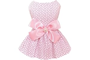 Petroom Small Dog Dresses,Cute Princess Pink Stars Skirt Cat Apparel Female for Yorkie Chihuahua(Pink Stars,S)