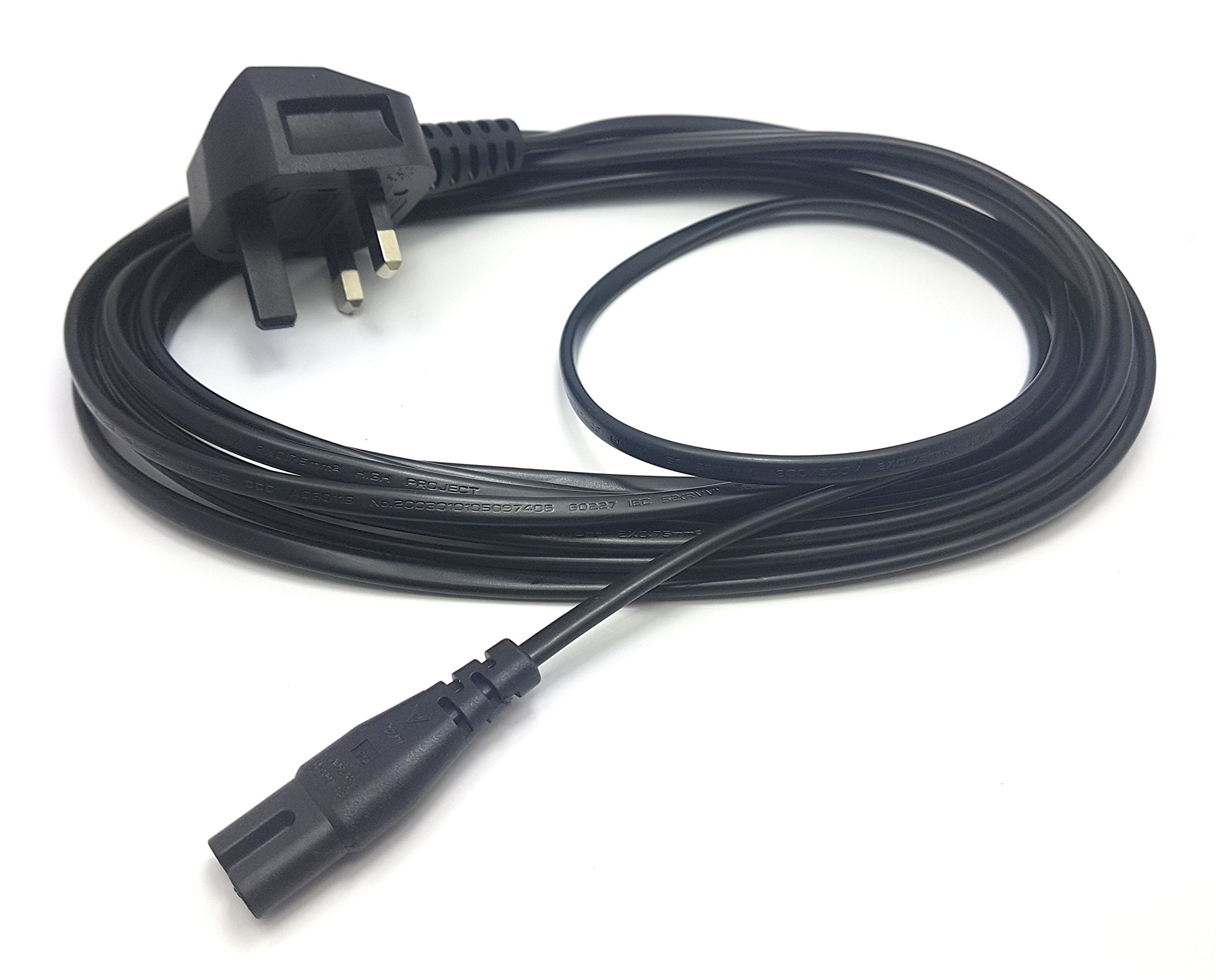MainCore 5m Long UK 3pin Mains Figure 8 (Fig 8) IEC C7 Plug Cord Cable (Available in 1m, 1.8m, 3m, 5m, 10m) (5m)
