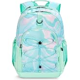 Choco Mocha Teal Backpack for Teen Girls, Travel School Backpack for Girls Middle School Large Bookbag 18 Inch, Green