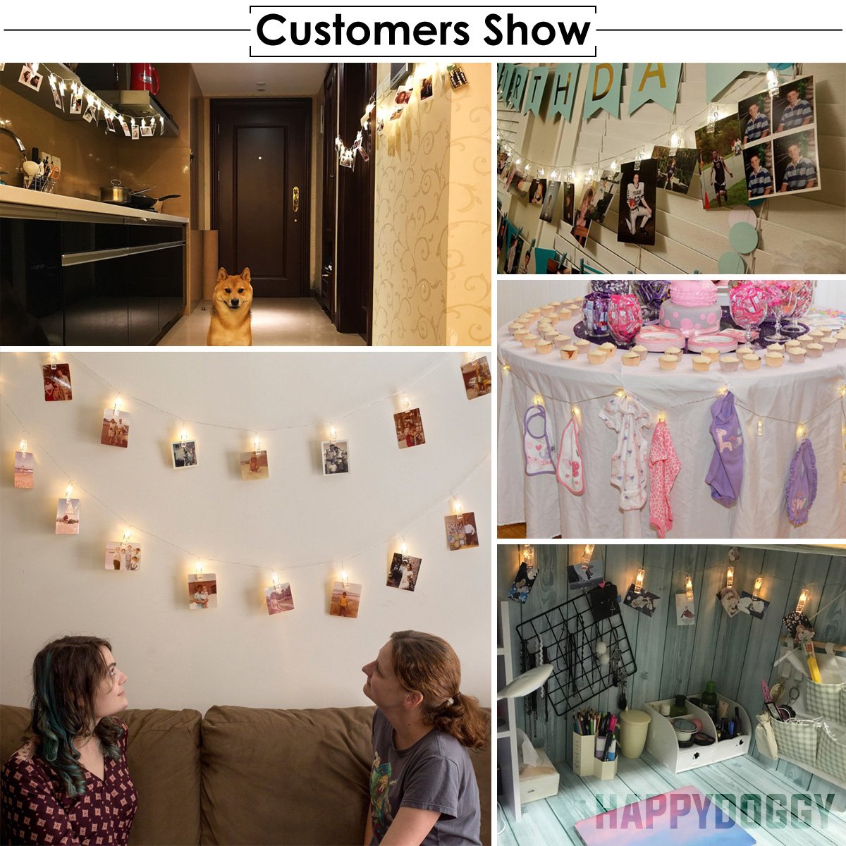 LED Photo Clip String Light – 40 Clear Clips, 13 ft, Warm White, for Fairy Indoor Home Décor Bedroom College Dorm Halloween Christmas Birthday Wedding Party– for Hanging Pictures Cards (USB Powered)