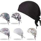 6 Pieces Do Rags Sweat Wicking Beanie Cooling Durags Skull Cap Motorcycle Head Wrap Bandana for Men Women