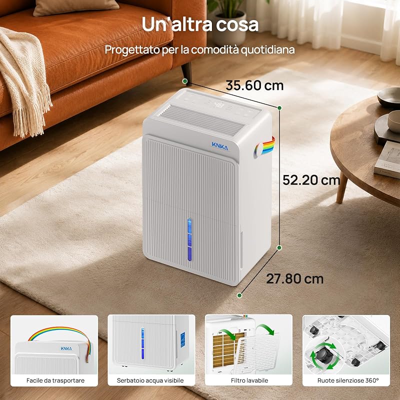 Deumidificatore 25L/giorno Dehumidifier Tre Modalità di Funzionamento