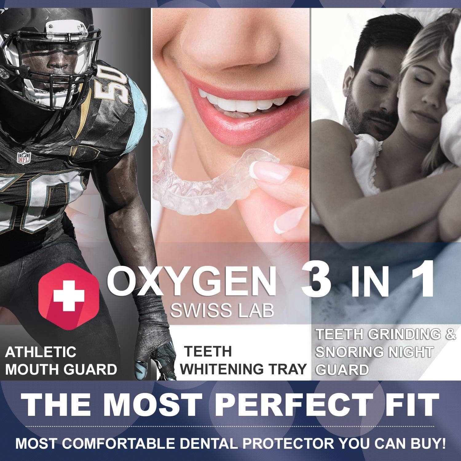 Swiss Lab Pro Moldable Dental Guard for Teeth Grinding, Clenching, Bruxism, TMJ, Athletes, 4 Medical Silicone Mouth Night Guards, Anti-Bacterial Case: Health & Personal Care