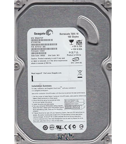 Amazon.com: Seagate 160GB UDMA/100 7200RPM 8MB IDE Hard Drive