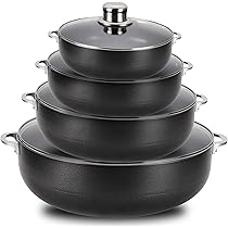 Stock Pot Alpine Cuisine 11-Quart Aluminum Caldero With Glass Lid