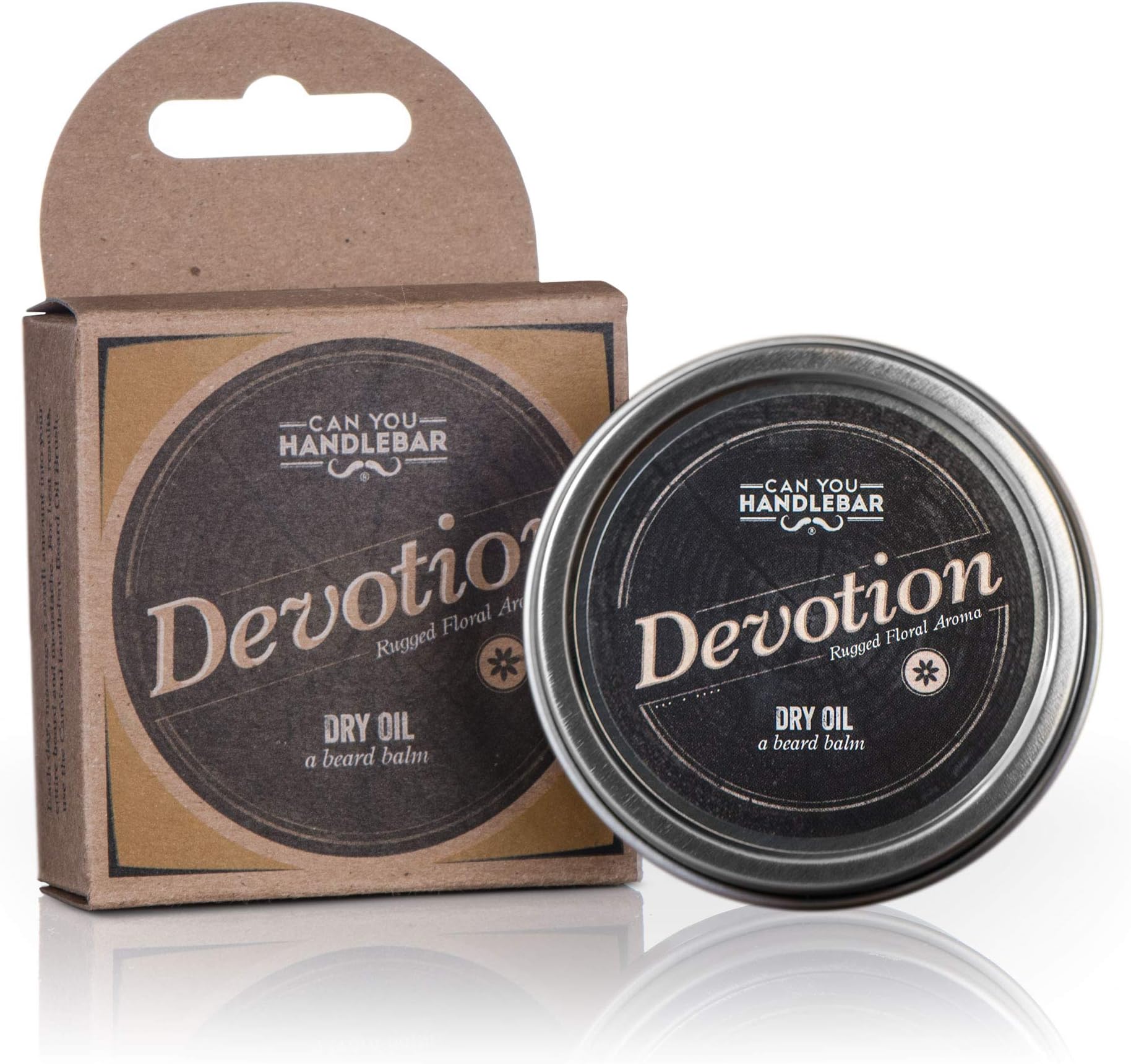 CanYouHandlebar Devotion - Patchouli Floral Aroma - Beard Balm For Men | Dry Oil Beard Conditioner | 2 Oz Stainless Steel Tin Patchouli Floral